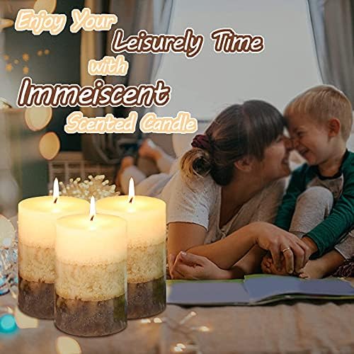 Pillar Candles Vanilla Cupcake Scented Immeiscent Aromatherapy Candle 50+ Hours Clean Burning Long Lasting Mottled Layered Candles for Home Scented SPA Restaurant Set of 3 - Image 2