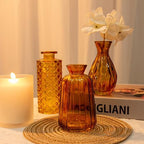 Glass Bud Vases Set of 20, Small Flower Vase in Bulk for Centerpieces, Mini Vintage Amber Vases for Rustic Wedding Vintage Home Table Decor - Image 3
