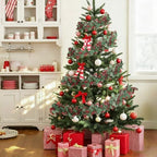 Findosom Total 12.4FT Christmas Garland for Mantle, 2PCS Flexible Red Berry Garland with Leaves, Artificial Garlands for Decoration Christmas Fireplace Indoor Outdoor Home Stairs Holiday Decor - Image 6
