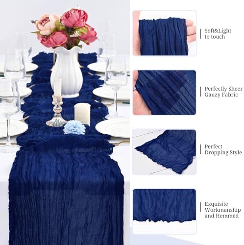 12 Pack Royal Blue Cheesecloth Table Runner,20x120 in Table Runner - Image 3