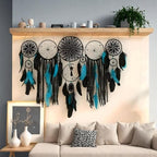 Set of 5 Boho Bedroom Dream Catchers for Adults Wall Bohemian Decor - Image 2