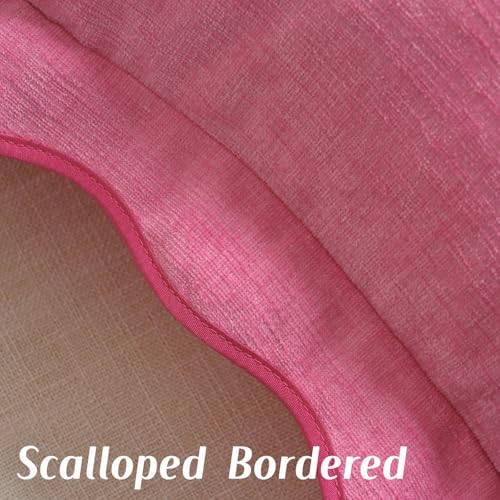 FUTEI Pack of 2 Chenille Throw Pillow Covers 24x24 Inch, Hot Pink - Image 3