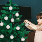 Jenaai 12 Pcs Christmas Silver Glass Ball Ornaments Vintage Tree Decoration - Image 6