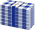 Cotton Clinic Set of 12 Cloth Napkins Gingham Check 100% Cotton 20x20 inches - Soft Durable Washable - Ideal for Events Wedding Christmas Easter - Perfect Everyday Use Table Dinner Napkins Navy Blue by CottonClinic