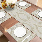 Loom and Mill Luxury Jacquard Damask Table Runner 13x108 inch, Beige - Image 6
