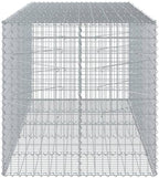 vidaXL Gabion Basket with Cover 98.4"x39.4"x39.4" Galvanized Iron - Image 6