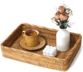 Large Rattan Serving Tray, Rectangle Wicker Storage Basket for Organizing by S310