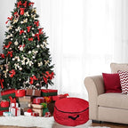 Northlight 2 in 1 Quilted Red Zip Up Christmas Garland and Wreath Storage Bag - Image 3