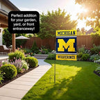 Michigan Team University Wolverines Garden Flag with Stand Holder - Image 4