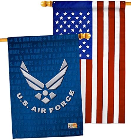 US Air Force House Flag - Pack Armed Forces USAF United State American Military Veteran Retire Official USA Applique - Decoration Banner Small Garden Yard Gift Double-Sided Imported 28 X 40 by Breeze+Decor