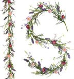 idyllic 6ft 2PCS Spring Pink Lavender Vine Garland Artificial Flower Decor for Front Door Mantel Table Stair Railing Window Porch Indoor Outdoor Home Decor by idyllic