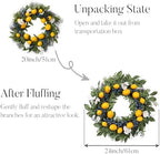 Valery Madelyn 24'' Artificial Lemon Wreath for Front Door Summer Decor - Image 6