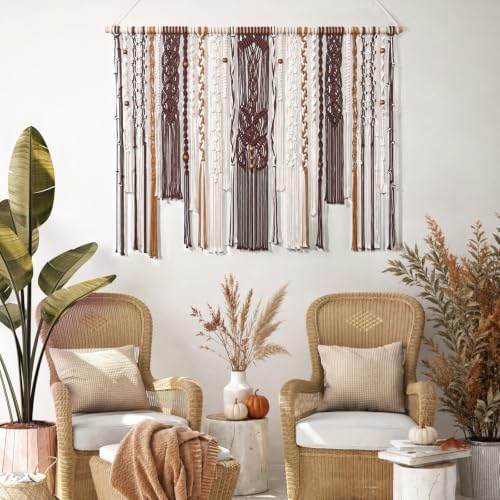 MEIVINES Macrame Wall Hanging Large Boho Tapestry Macrame Wall Art Decor - Image 6