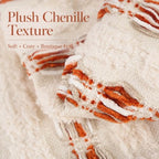 CROWNED BEAUTY Farmhouse Boho Throw Pillow Covers, 18x18, Rust Orange - Image 4