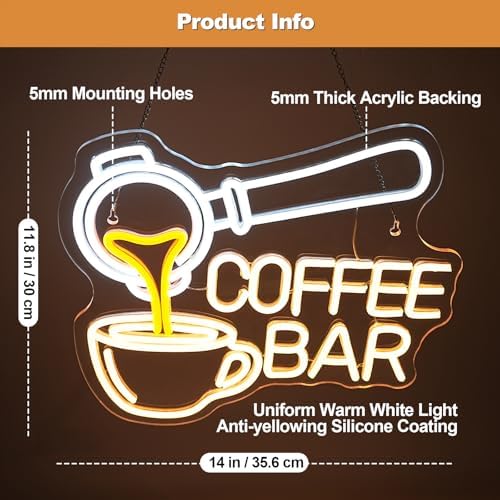 Coffee Neon Sign LED Coffee Bar Night Wall Light Decoration for Cafe Shop - Image 3
