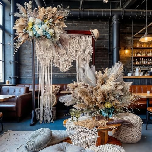 Boho Wedding Arch Boho Chic Macrame Curtain & Macrame Arch Bohemian Macrame Wedding Backdrop Decor Home Geometric Fiber Art Decor 70.8''W*86.6''L - Image 2