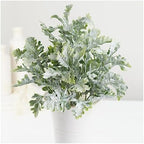Artificial Dusty Miller Bush – 16" Faux Greenery Summer & Everyday Décor by FactoryDirectCraft