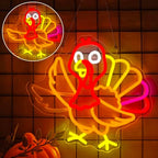Flashing Turkey Neon Sign Funny Thanksgiving Window Lights Decor by hhuohuona