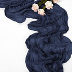 20 Pack Navy Blue Table Runners 10Ft Cheesecloth Table Runner Boho Gauze Cheese Cloth Table Runner Romantic Long Sheer Fabric Table Runners for Wedding Party Bridal Shower - Image 4
