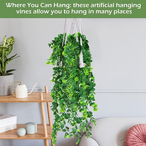Hoteam 12 Pcs Artificial Hanging Greenery Plants, Eucalyptus - Image 4