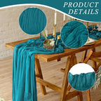 6 Pack Cheesecloth Table Runner 10Ft Christmas Gauze Boho Table Runners for Wedding Decor Bridal Shower Decorations(35" x 120") - Image 3