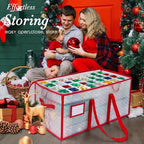 Portable Waterproof Christmas Decoration Ball Storage Box - Stores 128 Ornaments, 3-inch Balls, 8 Independent Layered Trays, Foldable for Easy Access - Image 6