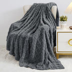 Aganear Fleece Throw Blanket for Bed Couch 90"x108" Grey - Image 3