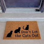 Funny Coir Doormat Don't Let the Cats Out Front Door Mat Entryway Outdoor Mats with Heavy Duty Front Porch Welcome Mats Entry Natural Coconut Brown Prank Novelty Gift Outdoor Mat 23.7x15.7 inch - Image 3