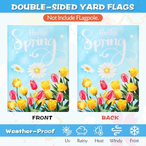Remagr 12 Pcs Solar Seasonal LED Garden Flags Double Sided Yard Flags Easter Independence Day Summer Butterfly Decorations 12 x 18 Inch Welcome Garden Holiday Yard Outside Lawn Decoration - Image 6