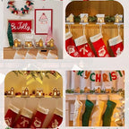 Christmas Stocking Holders for Mantle, 4 Pack 3D Wood House Stocking Hangers with Lights, Weighted Christmas Different Room Stocking Hooks for Fireplace Counter Window Decoration - Image 5