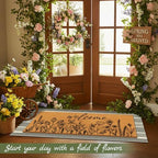Tinideya 2 Pcs Large Wildflowers Layered Doormat Floral Front Door Mat - Image 3