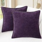 CaliTime Decorative Couch Throw Pillow Covers 22 X 22 Inches Plum Purple by CaliTime