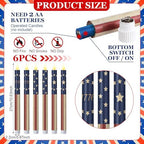 Honoson 6 Pcs 4th of July Flameless Taper Candles Patriotic 10.6 Inch - Image 2
