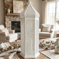 Vela Lanterns Decorative Indoor Tall White Floor Lantern, Extra Large by VelaCandleLanterns