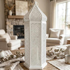 Vela Lanterns Decorative Indoor Tall White Floor Lantern, Extra Large by VelaCandleLanterns