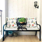 Set of 2 Embroidered Decorative Throw Pillow Covers Couch Square Pillowcases Cushion for Bedroom Sofa Farmhouse Decor 18x18 Inch (Flower-C) - Image 3