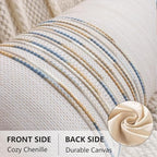 Boho Lumbar Throw Pillow Cover 14x36 Yellow Blue - Image 2