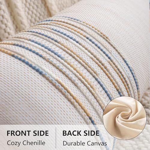 Boho Lumbar Throw Pillow Cover 14x36 Yellow Blue - Image 2