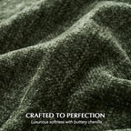 EverGrace Chenille Knit Throw Blanket for Couch, 60"x80", Olive Green - Image 3