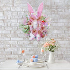 Easter Wreaths for Front Door with Lights,Easter Door Wreath,Easter Mesh Wreath,Bunny Spring Colorful Easter Decorations Holiday Ornament for Home Indoor Outdoor Supplies (Pink Bunny Butt) - Image 7