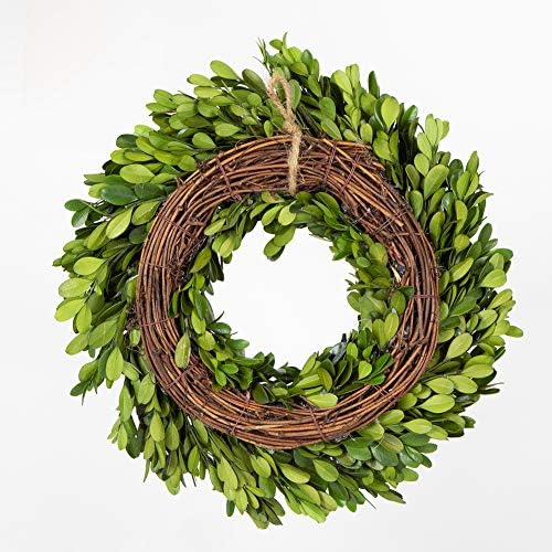 Boxwood Wreath 10 inch Preserved Nature Boxwood Wreath Home Decor Stay Fresh for Years Rustic Farmhouse Holiday Home Decor, Halloween Christmas Wreath - Image 3