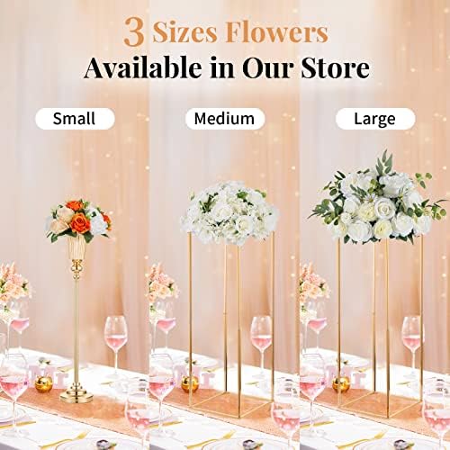 NUPTIO Flower Ball Arrangement Bouquet - 6 Pcs 9.5 inch Diameter Orange Fake Flowers Roses Balls for Centerpieces Tables - Artificial Rose Arrangements for Wedding Centerpiece Table Decorations - Image 6