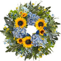HipTree 24 Inch Spring Summer Wreath for Front Door,Hydrangeas Sunflowers by HipTree