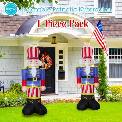Patriotic Inflatable Dinosaur Independence Day 4th of July Patriotic Dinosaur Holds Star Blow Up Holidays Party Decor Lighted Decoration - Image 4