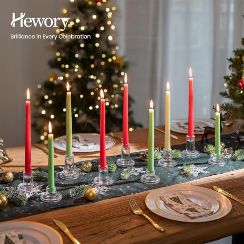 Hewory Clear Taper Candle Holders Bulk: 9PCS Glass Candlestick Holders - Image 5