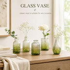 Petal Petite Small Green Glass Bud Vase Set of 18 for Wedding Centerpieces - Image 4