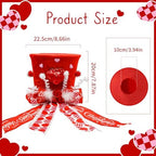 nuvagiki Valentine's Day Tree Topper Hat Decor, Valentines Day Heart Ribbon Bow Hat Decorations for Tree, Galentines Day Decorations Tree Ornaments, Valentine Velvet Heart Bow Hat, Valentines Gifts - Image 3