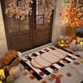 Moucuny 2 Pcs Fall Coir Door Mat Outdoor, Pumpkin Shape, Non Slip Backing by Moucuny