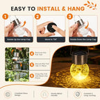 GIGALUMI Solar Lights Outdoor Hanging Lantern Garden Decor for Outside 16Pc - Image 4