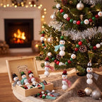 Vicenpal 450 Pcs Christmas Wooden Beads, Plaid, Classic Color - Image 3